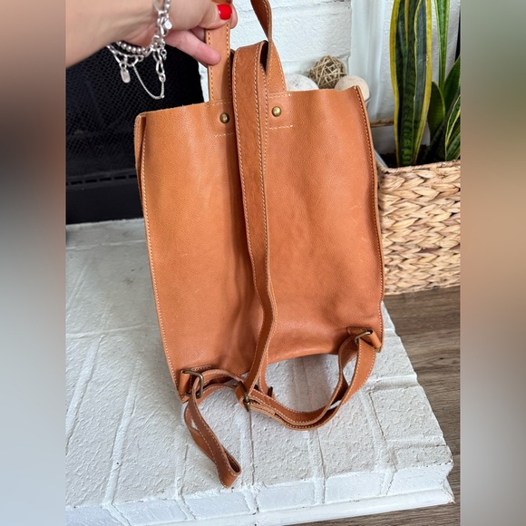 Sundance Leather Backpack Tote Bag Brown Minimalist Boho Handmade main image 9